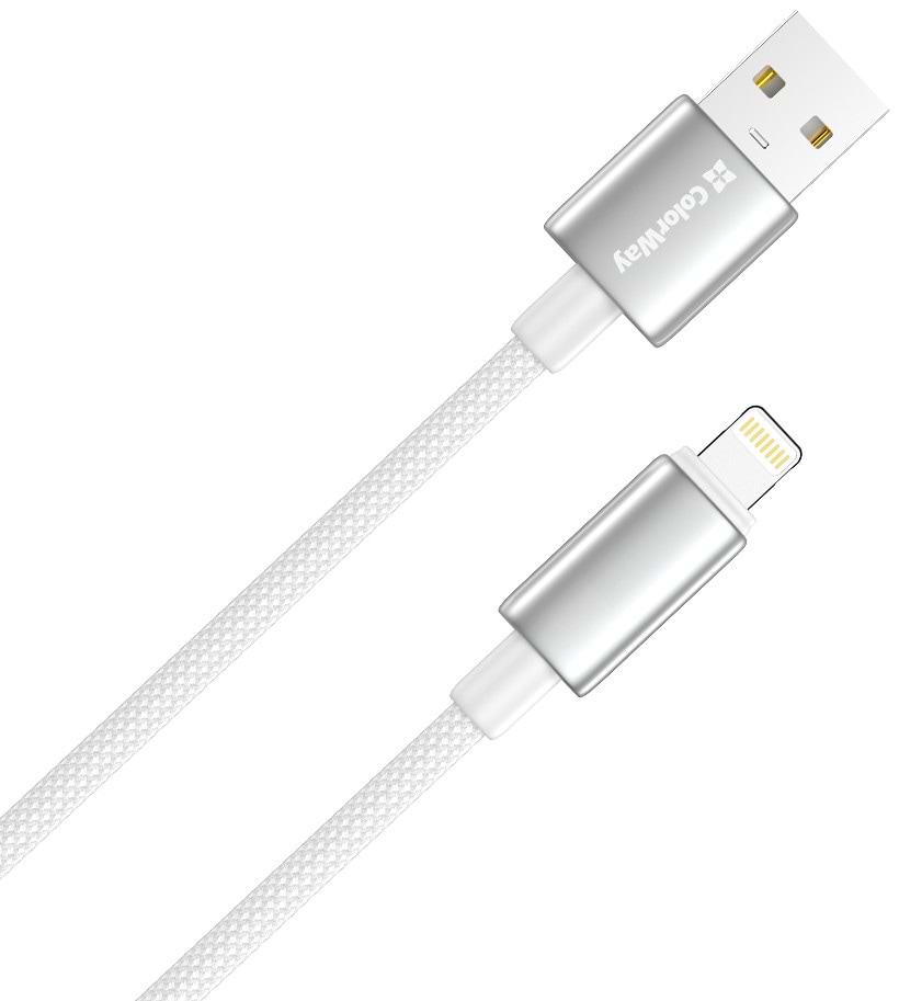 Кабель Colorway USB - Apple Lightning (zinc alloy braided) 3А 2м 
White (CW-CBUL099-WT)